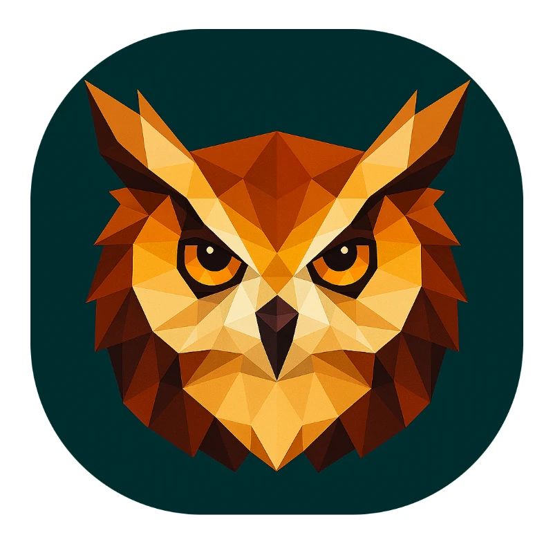 Geometric Owl Head Polygon Art