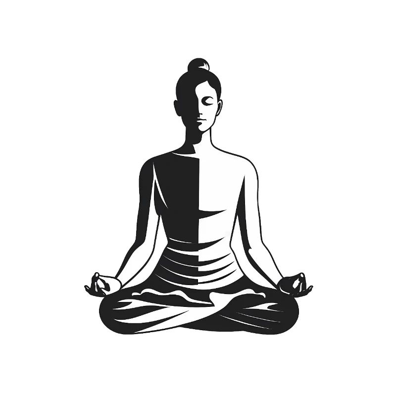 Meditation - Cool Silhouette Logo