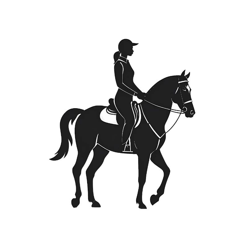 Pferd und Pferd - Cooles Silhouetten-Logo