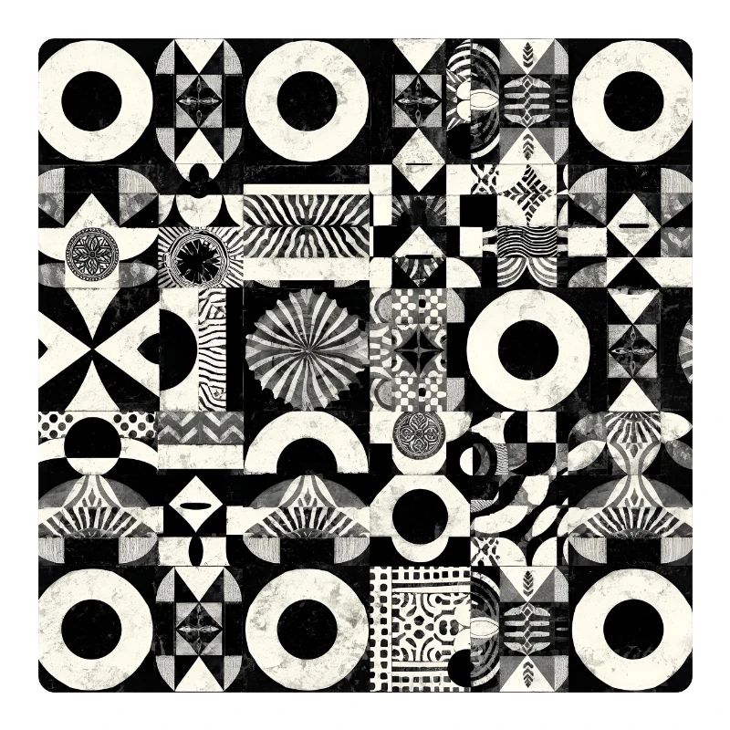 Abstract Black and White Pattern Geometry