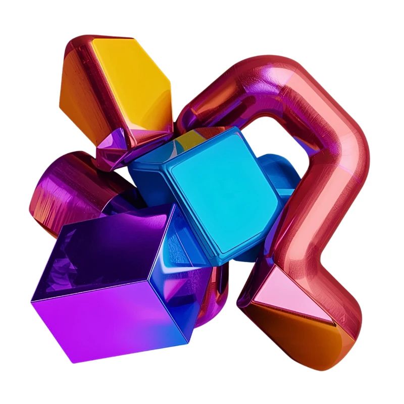 Abstract 3D Geometry Shapes Colorful