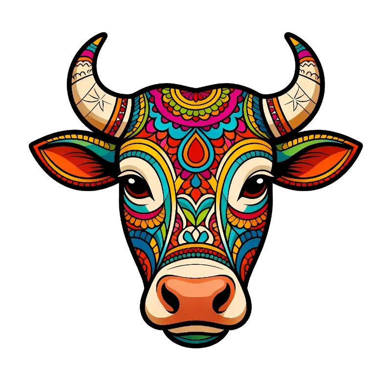 vache sacrée  mandala colorée