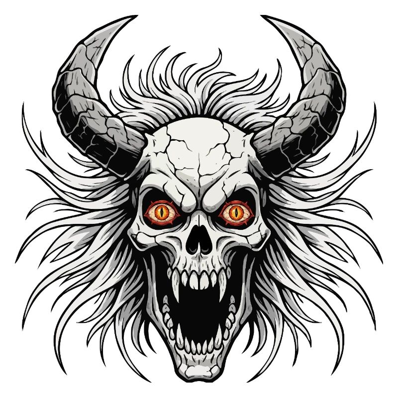 Devil skull with horns