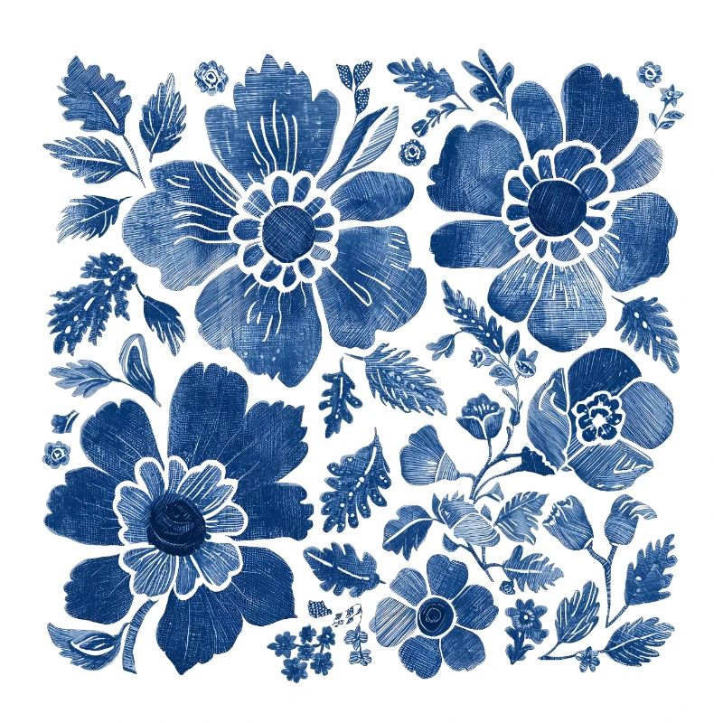 Floral pattern with denim texture – stylish design