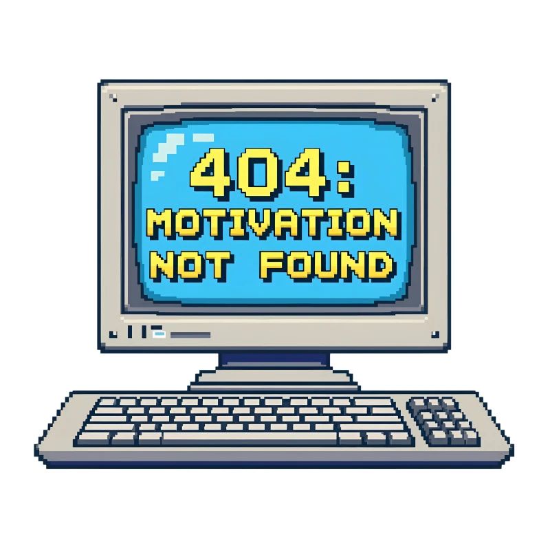 PC rétro pixel 8 bits – 404 Motivation introuvable