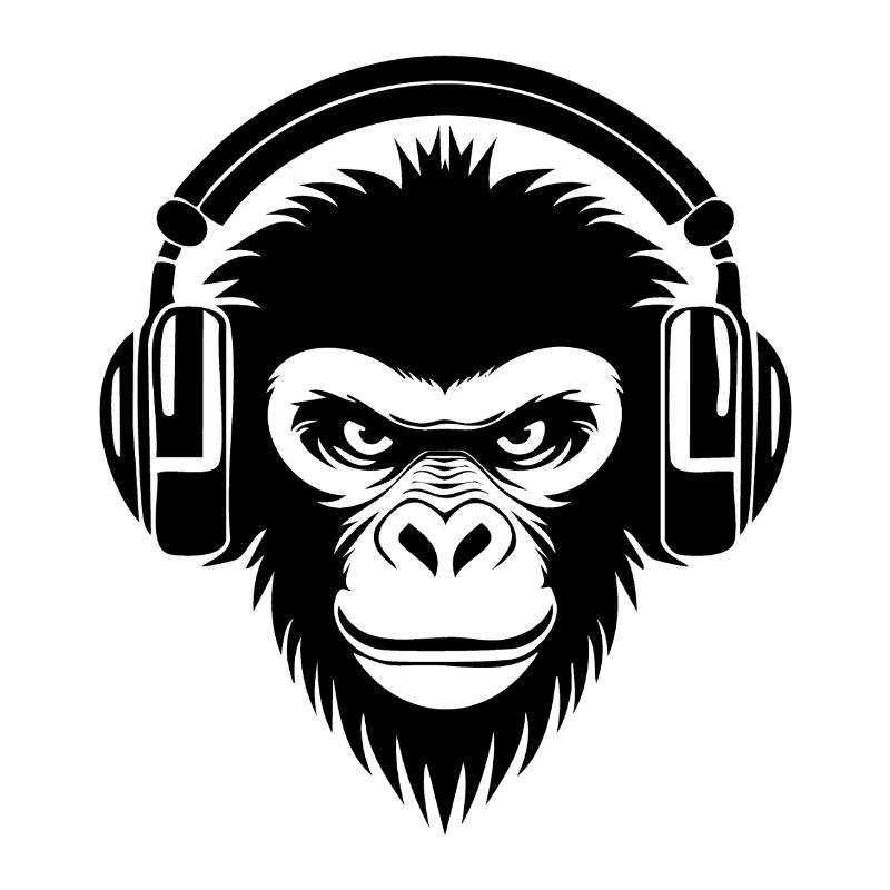 Finsterer Comic-Affe mit Kopfhörern Shirt