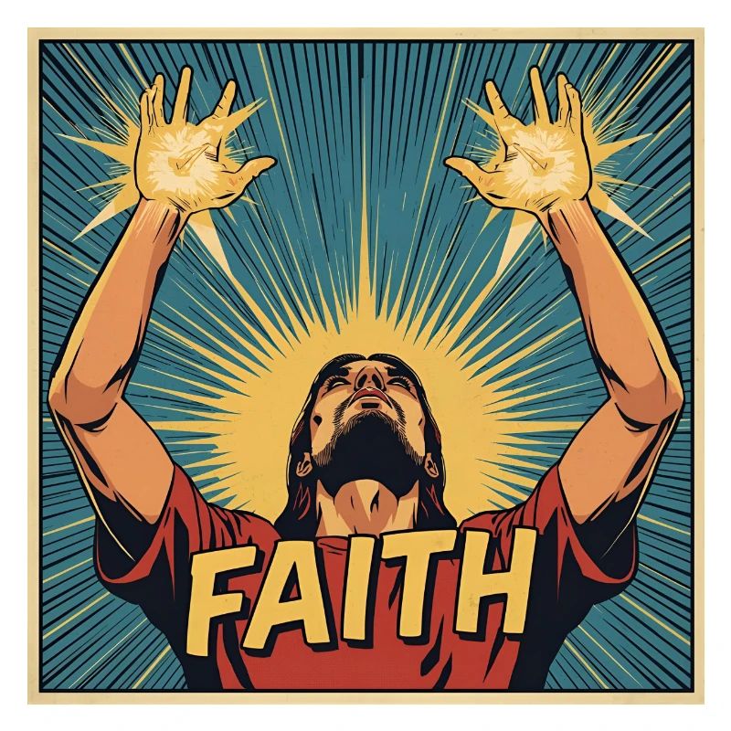 Faith power in comic style