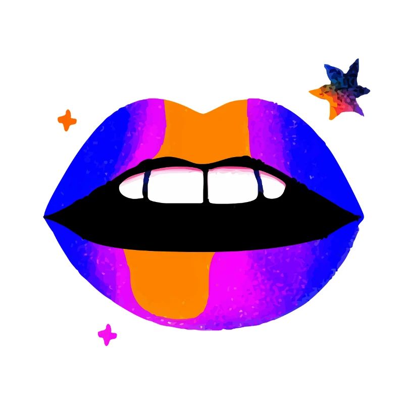 Neon Rainbow Lips
