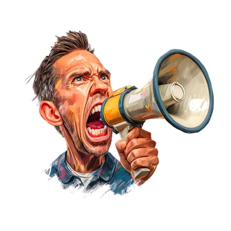 Megafon Ausbruch vom Schiri oder Marktschreier