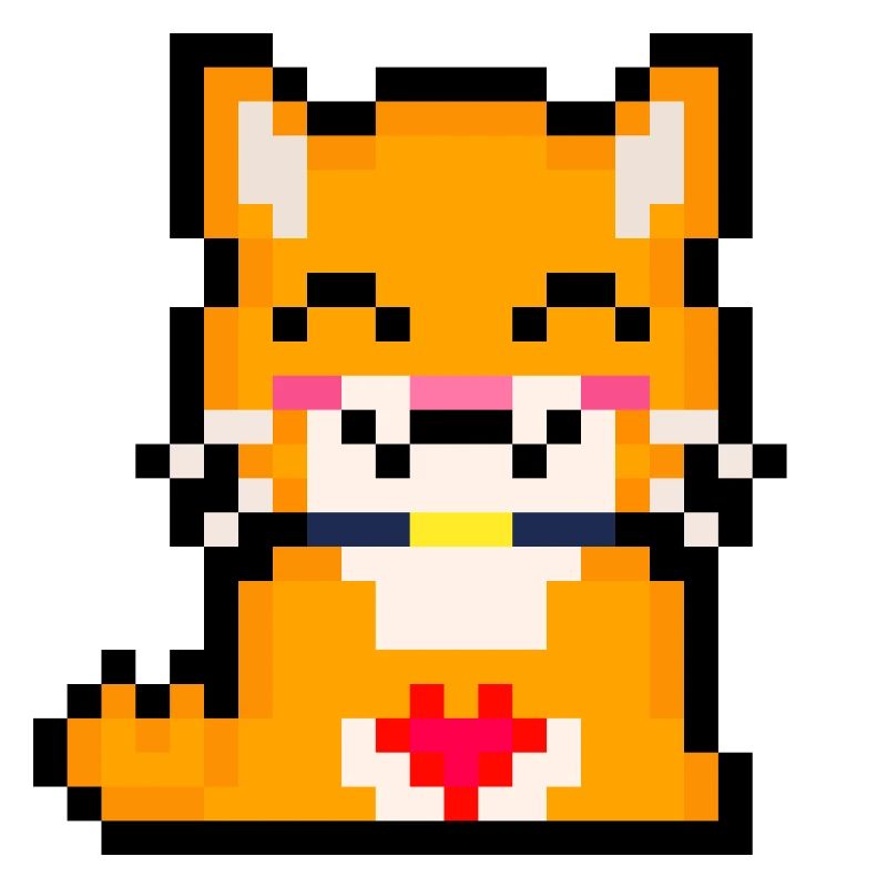 Chat pixel avec cœur