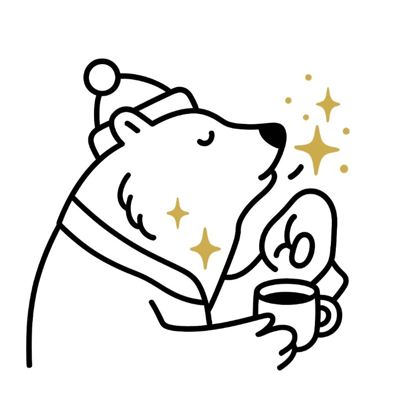 Star Glitter Bear Coffee Magic