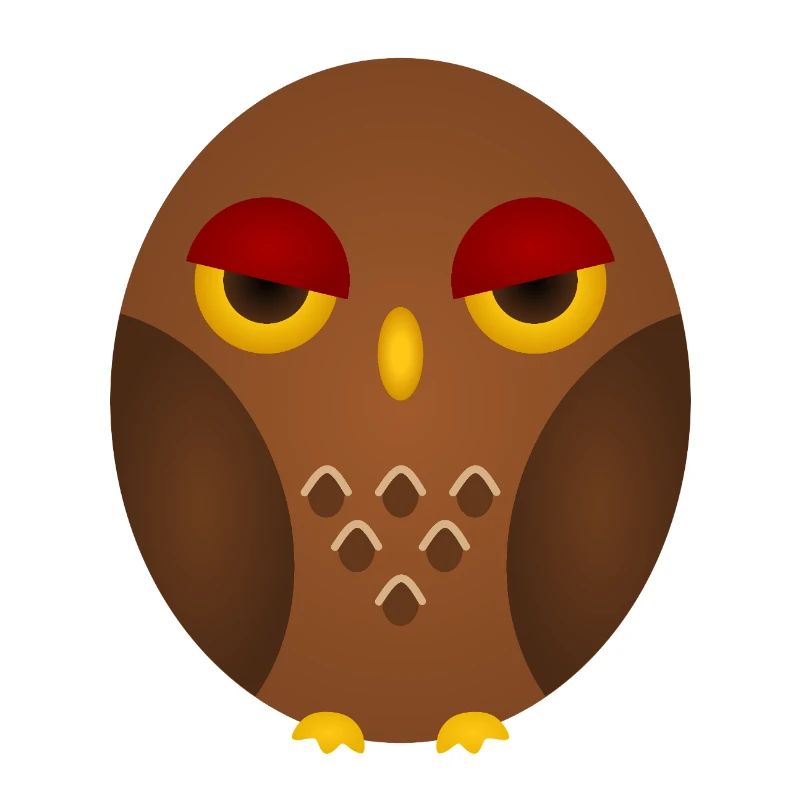 Grumpy Owl Silhouette