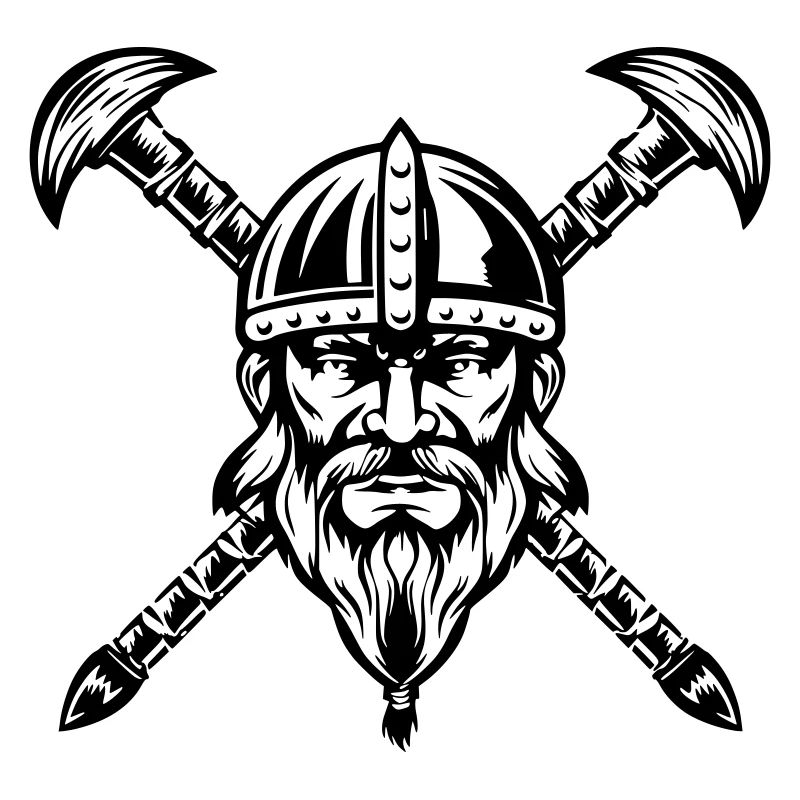 Bärtiges Wikinger-Kriegergesicht