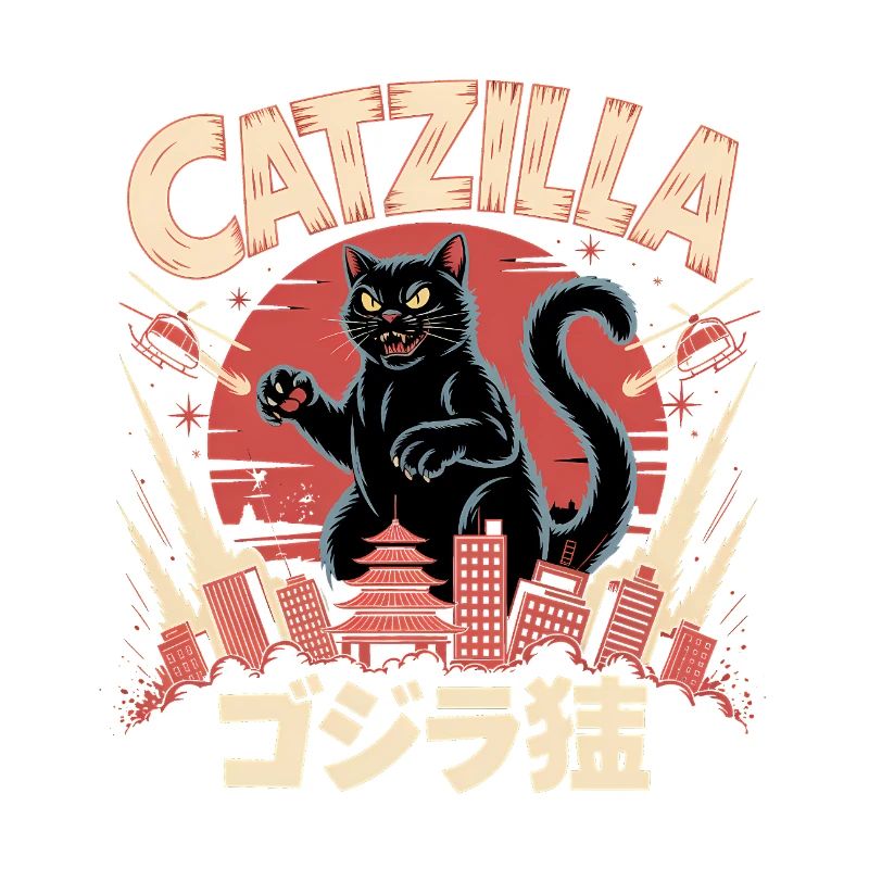 Catzilla - Logo de chat mignon