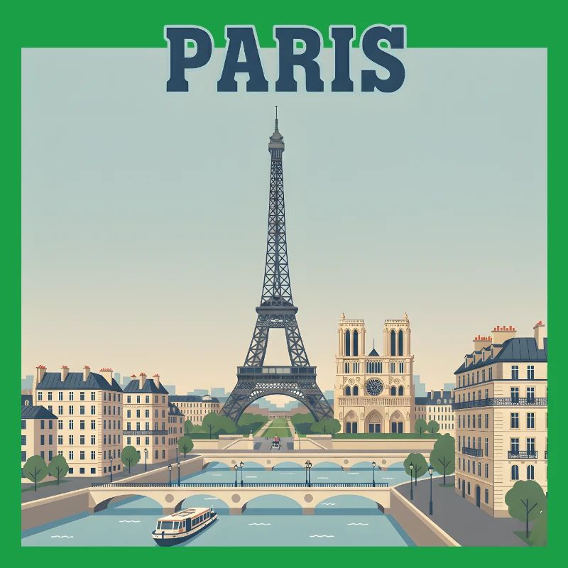 Imprimé Eiffel de la Skyline de Paris