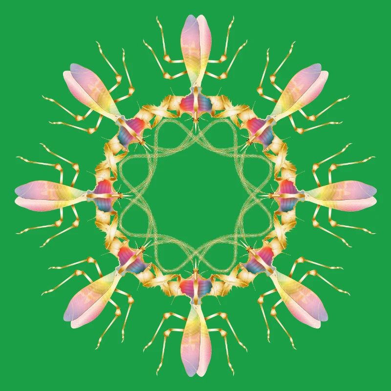 Tropical devil flower insect as ornament