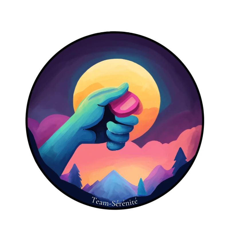 Blaue Hand hält einen Chip