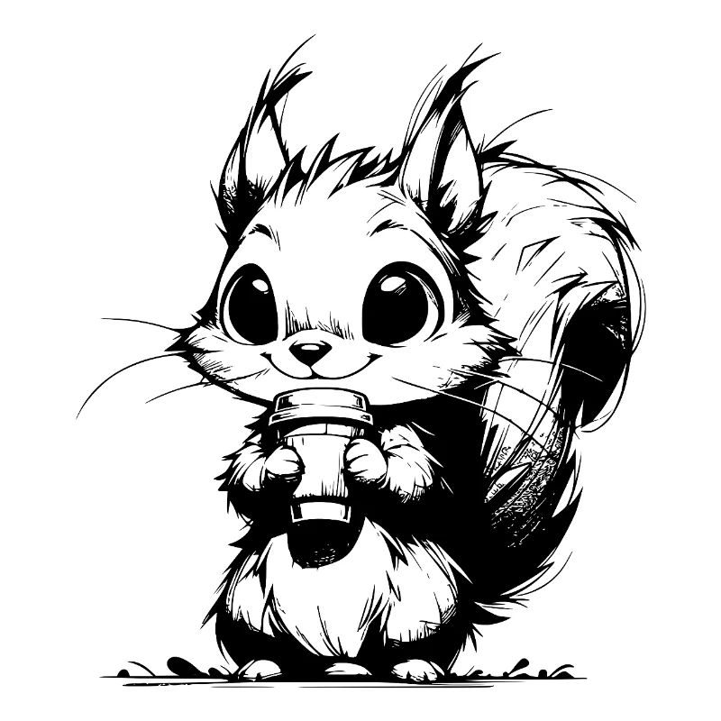 Waldbewohner mit Kaffee Waldrand Kaffeeklatsch