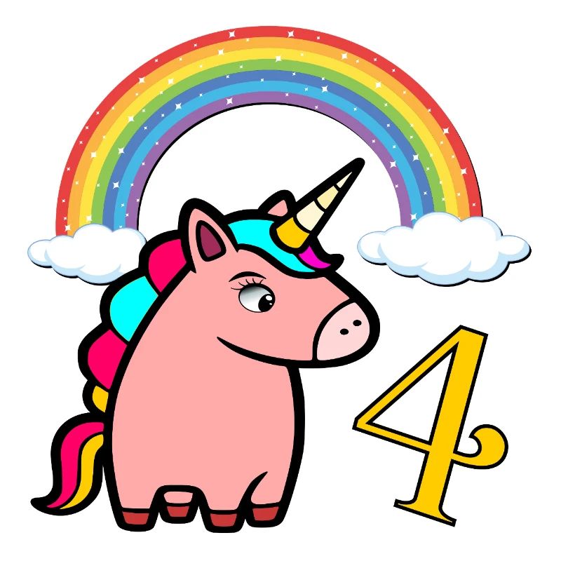 Regenbogen Einhorn - Vierjährige 4 Jahre