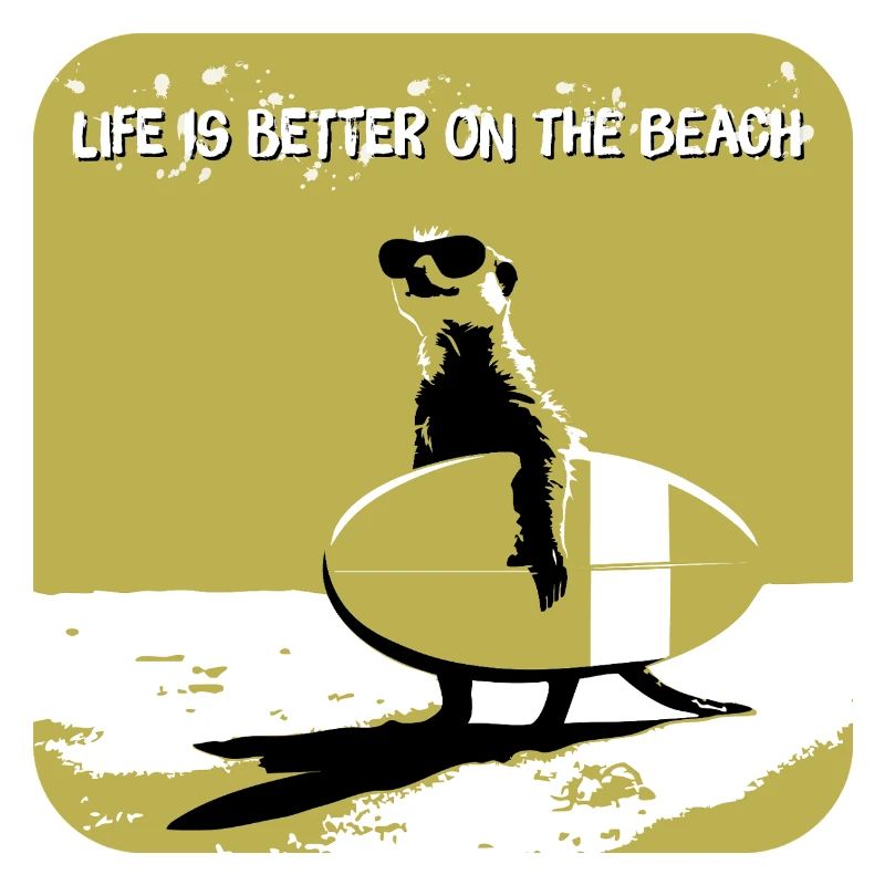 cool meerkat with surfboard