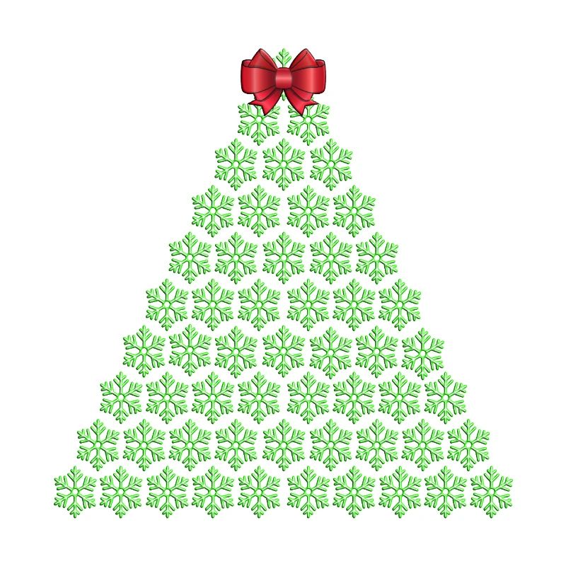 Snowflake Christmas tree with bow