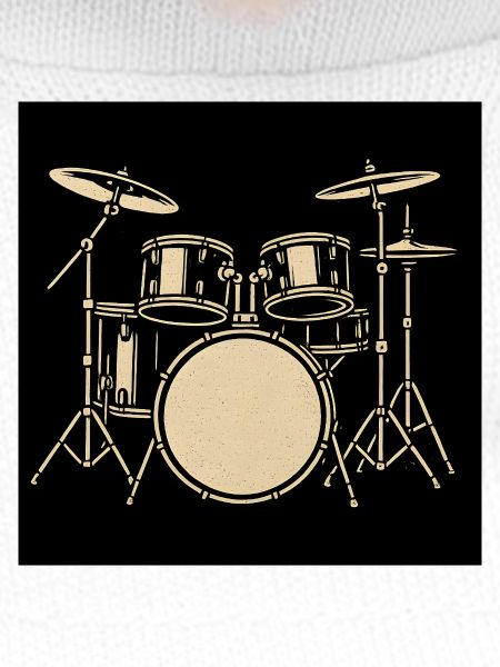Black Silver Drumset Illustration