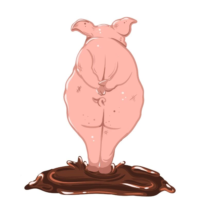 Cochon rose par derrière