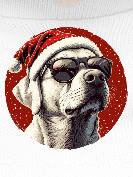 Christmas Dog with Sunglasses