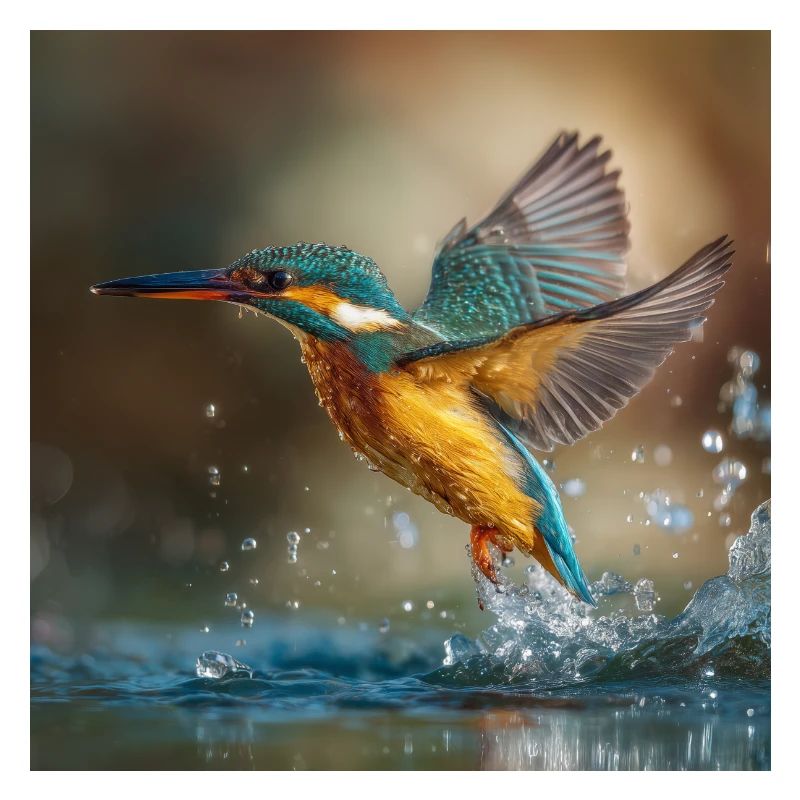 Explosion des couleurs du martin-pêcheur en vol