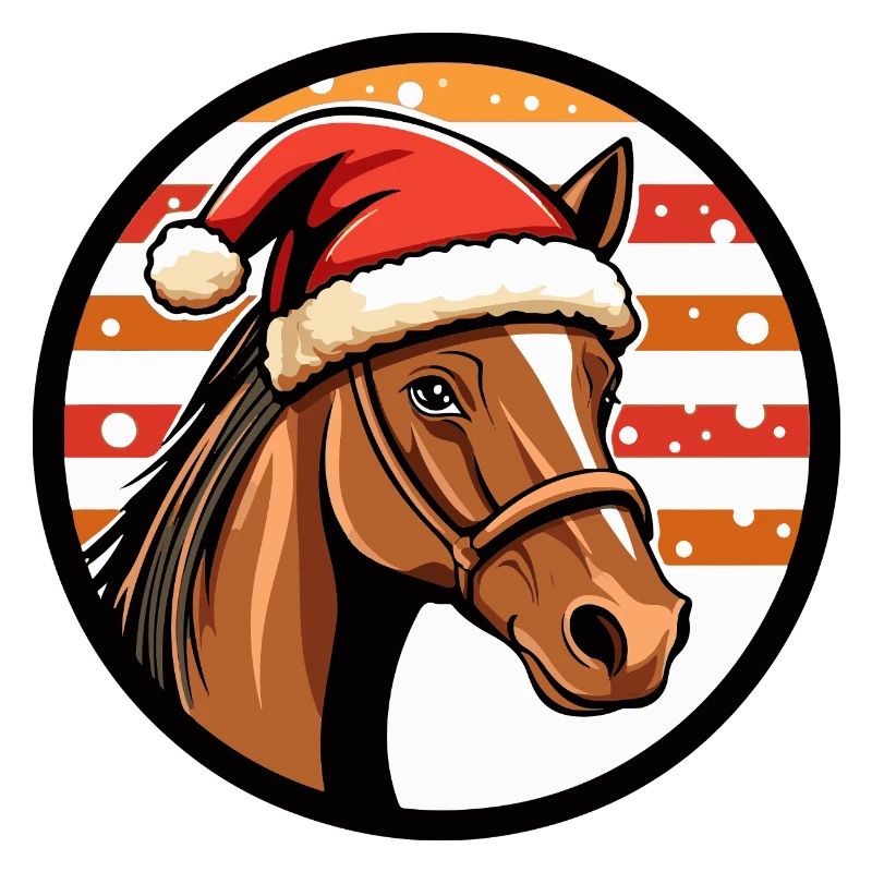Weihnachtspferd im Santa Hut
