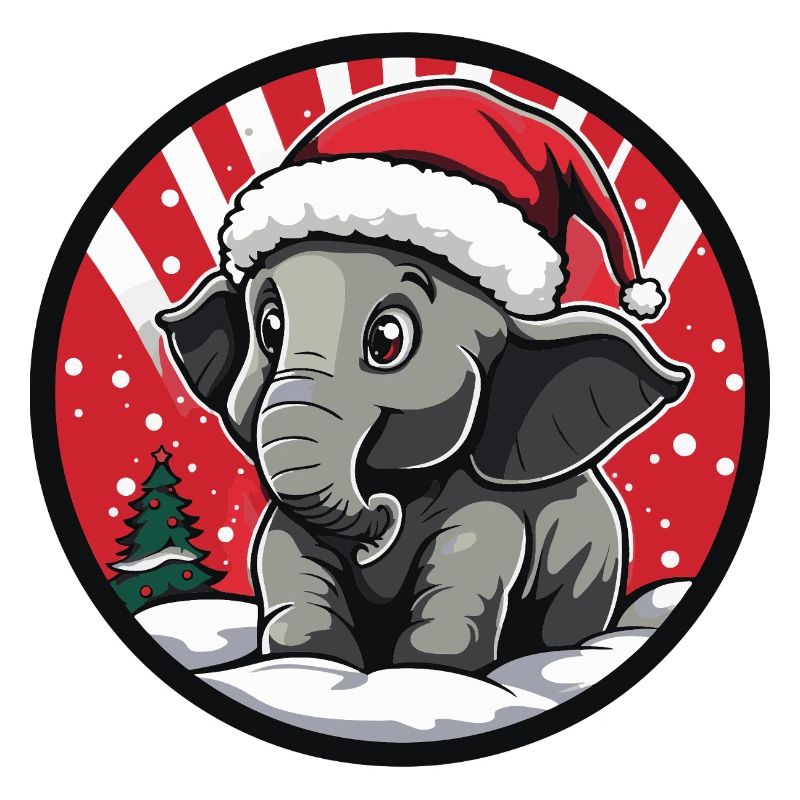 Dessin animé d’éléphant de Noël