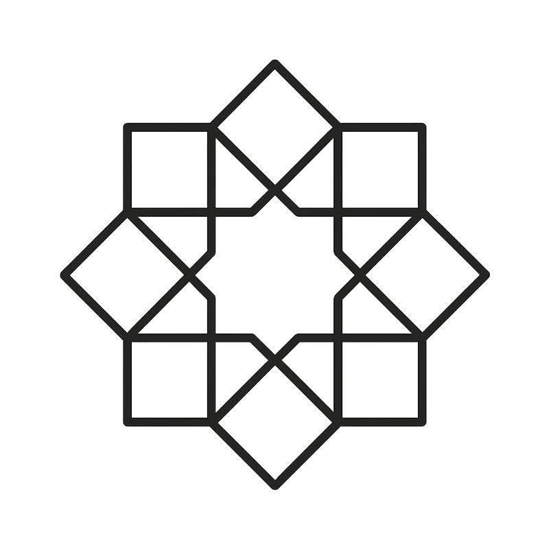Geometric Square Star Circle Pattern