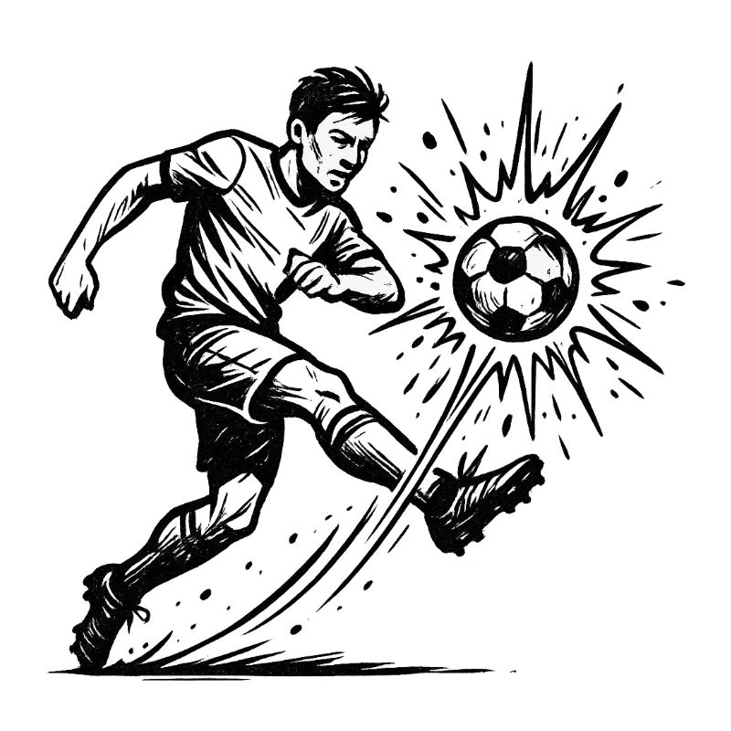 Exploding Soccer Shot Illustration