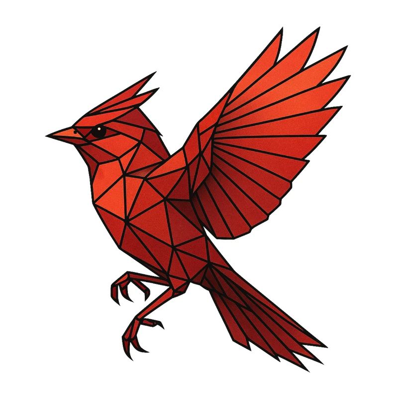 Geometric Red Bird