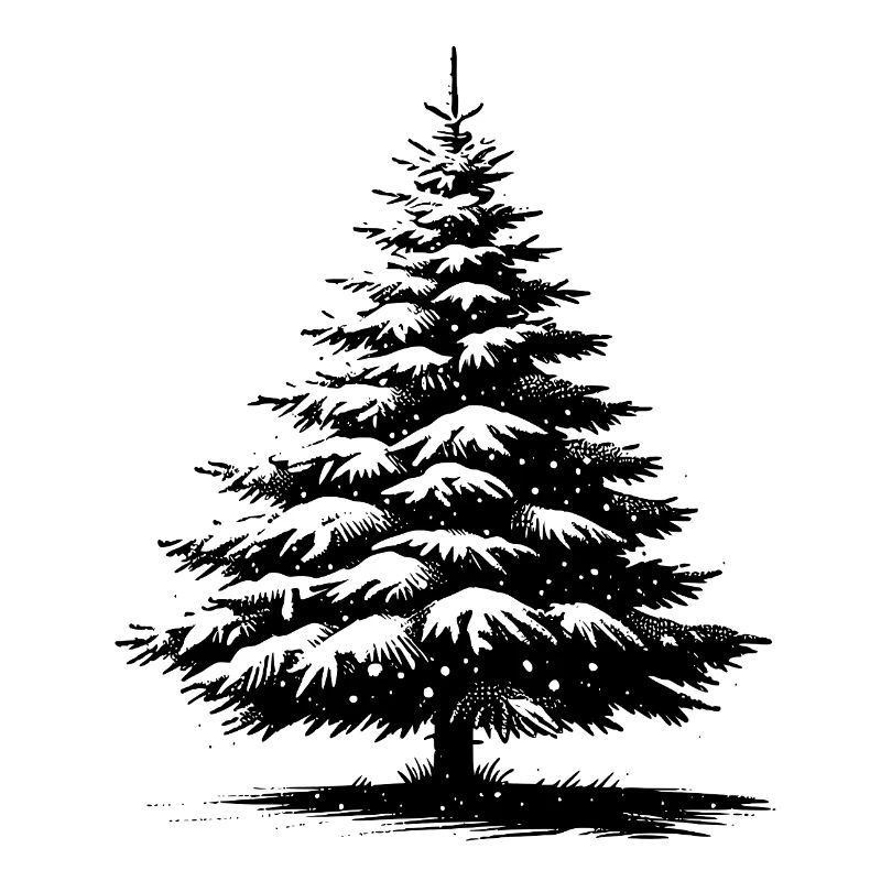 Schneebedeckte Weihnachtskiefer