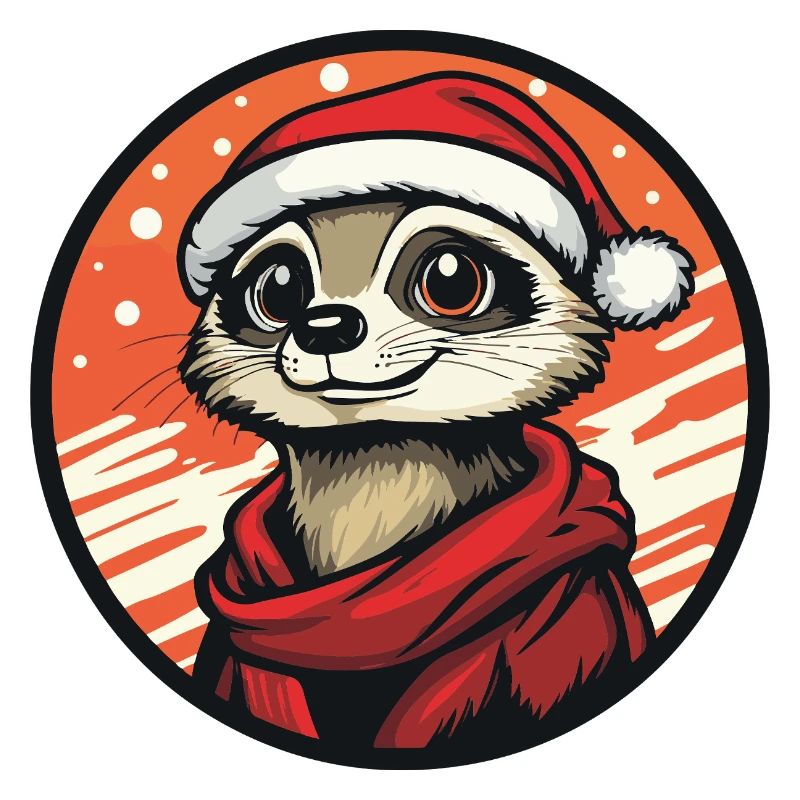 Suricate avec un chapeau de Père Noël