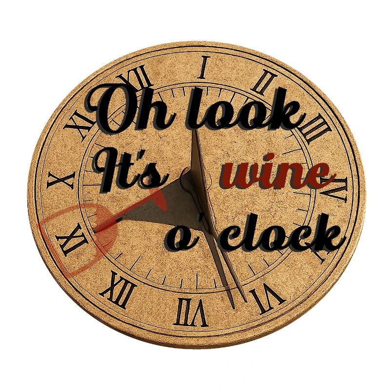 Oh regarde, c’est l’heure du vin – Illustration du cadran solaire