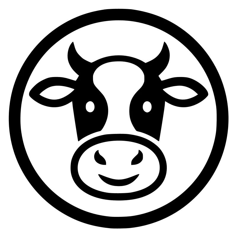 Kuh Kopf Logo Icon Minimalistisch