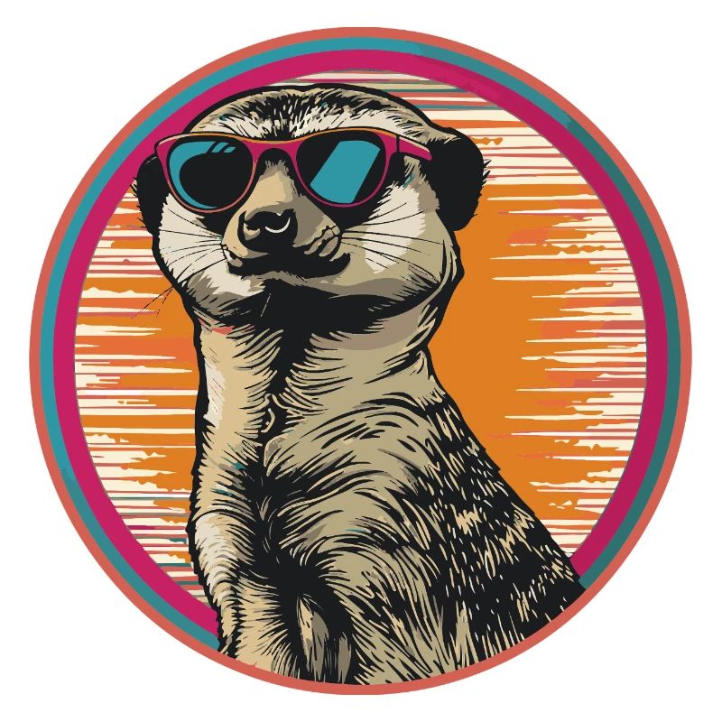 Suricate avec des lunettes de soleil rétro
