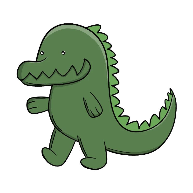 Mignon alligator vert Crocodile Kawaii heureux