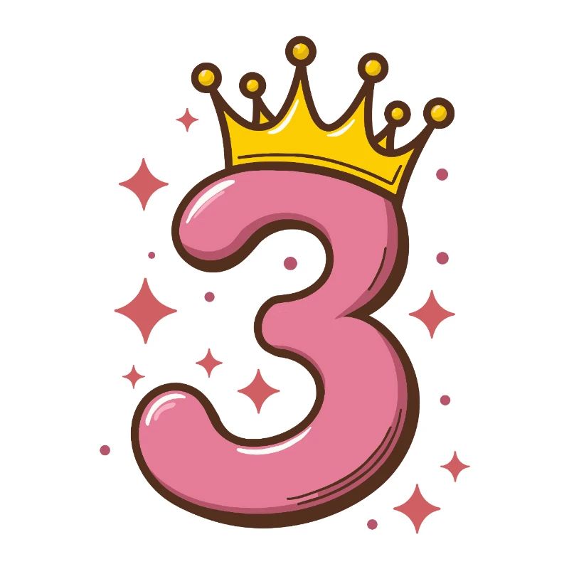 Third Birthday Crown Glitter