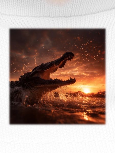 Wild Crocodile Action Sunset River
