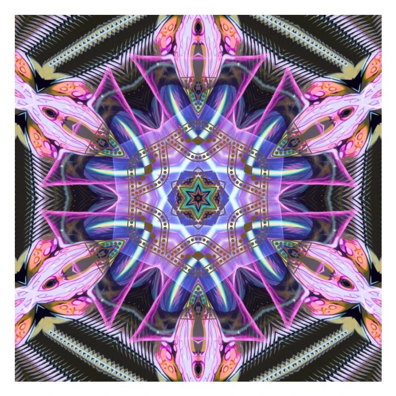 Psychedelic Neon Mandala Pattern