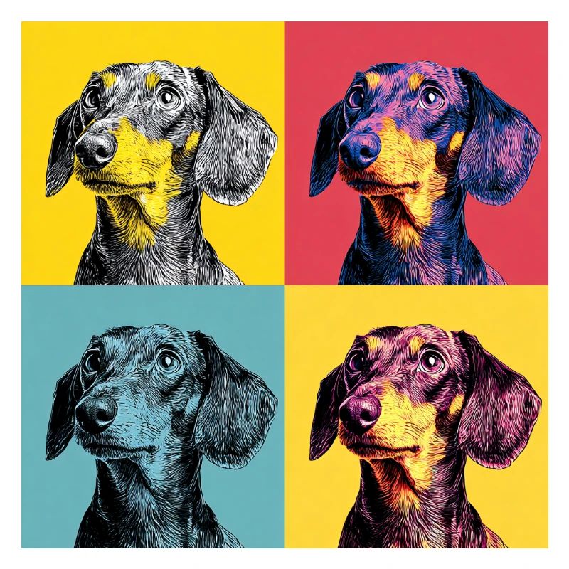 Quad Pop Art Teckel