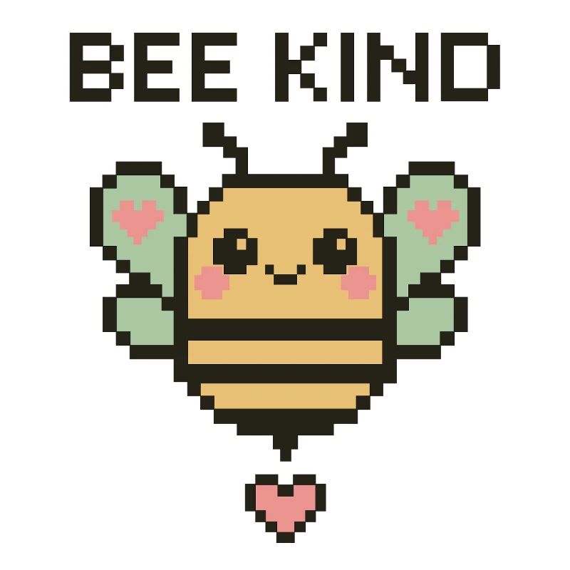 Bee Kind - Pixelbiene mit Herzchen