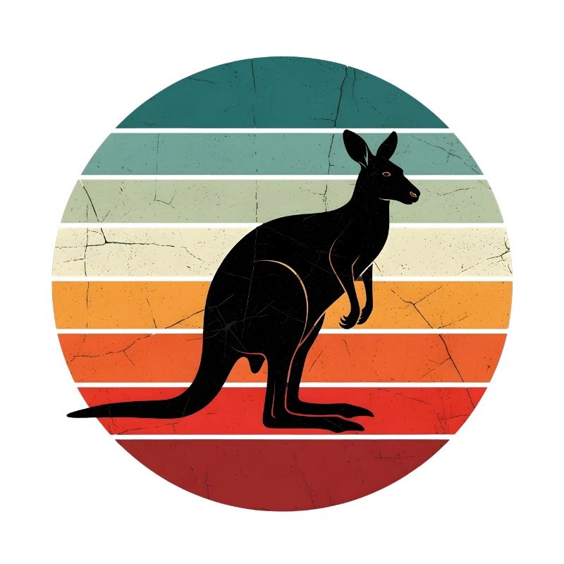 Kangaroo Retro Sunset