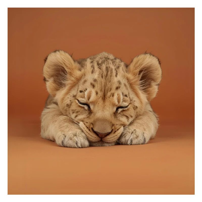 Sleeping cheetah cub