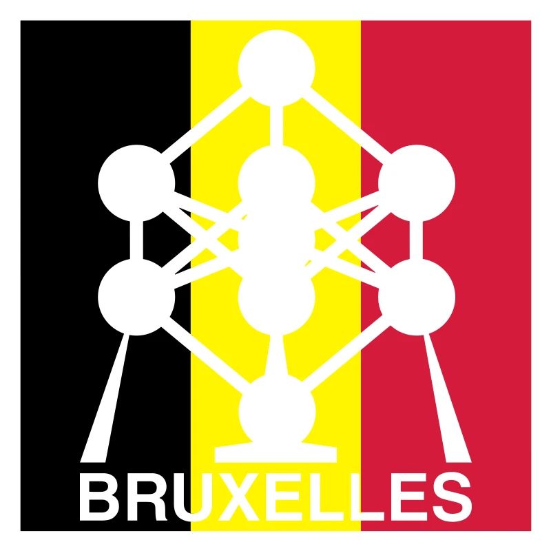 Atomium Brussels – Belgian Flag Square Design