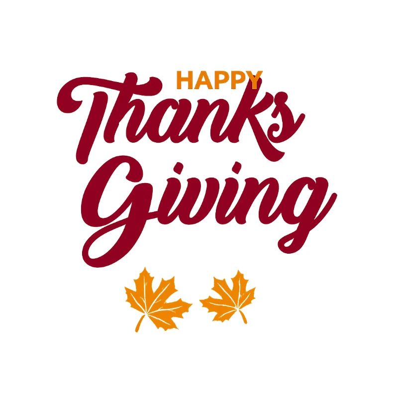 Happy Thanksgiving Script with Leaves