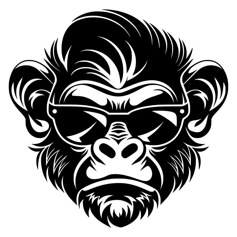 Cool Monkey Head with Sunglasses
